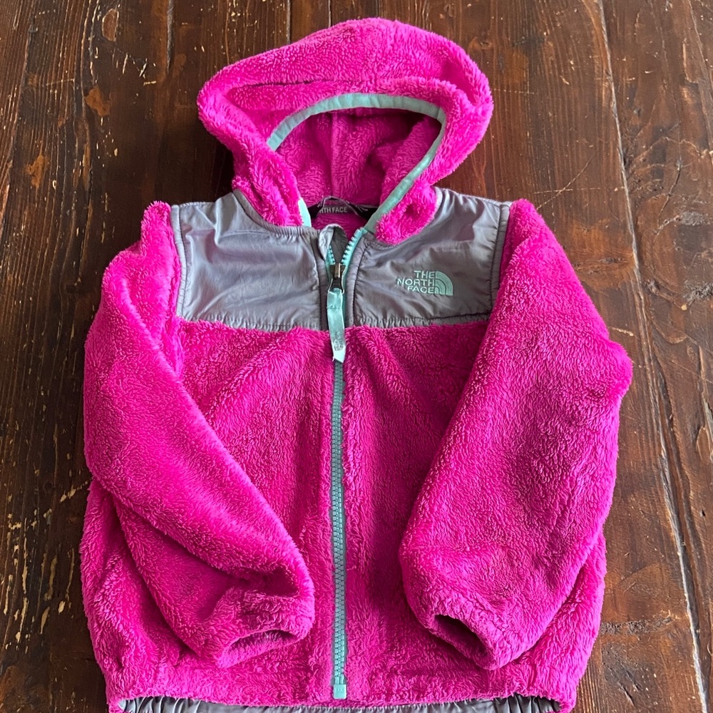 The North Face Kids' Fuchsia and Gray Fleece Hoodie